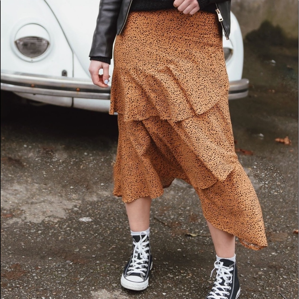 Spotted midi skirt